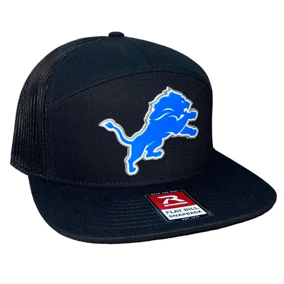 Detroit Lions 3D Snapback Seven-Panel Trucker Hat- Black - Picture 3 of 4